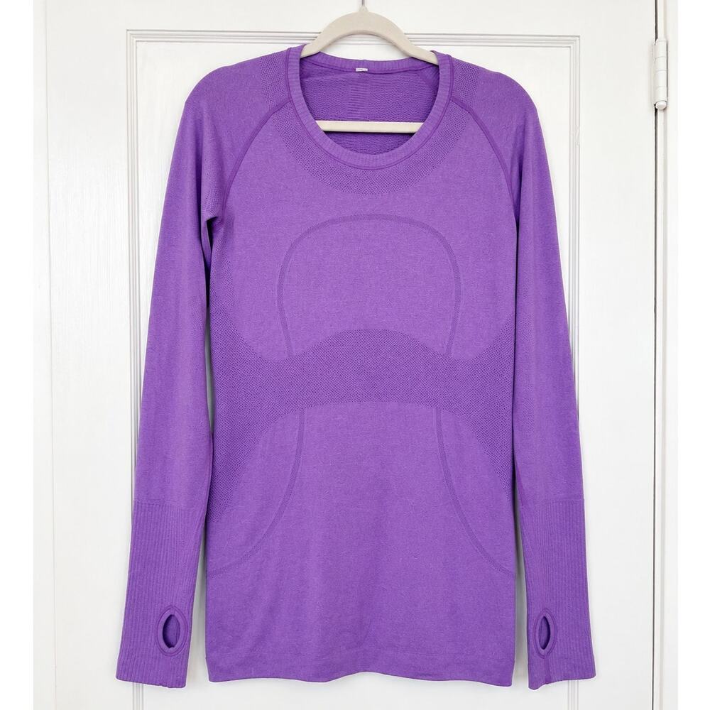 Lululemon Seamless Long Sleeve Thumbhole Top Purple Heather Women’s Large